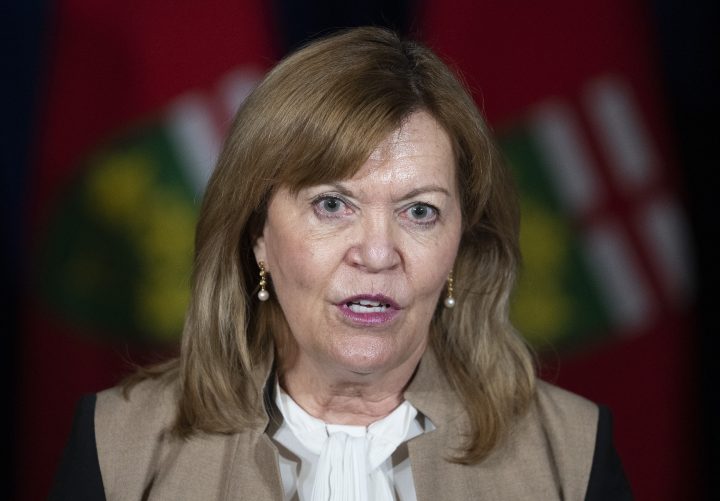 Christine Elliott, Deputy Premier and Minister of Health, speaks in Toronto on Thursday, January 20, 2022. 