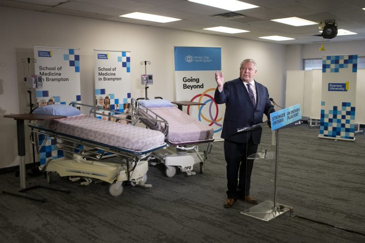 Ontario Premier Doug Ford makes an announcement in Brampton, Ont., on Tuesday, March 15, 2022. 