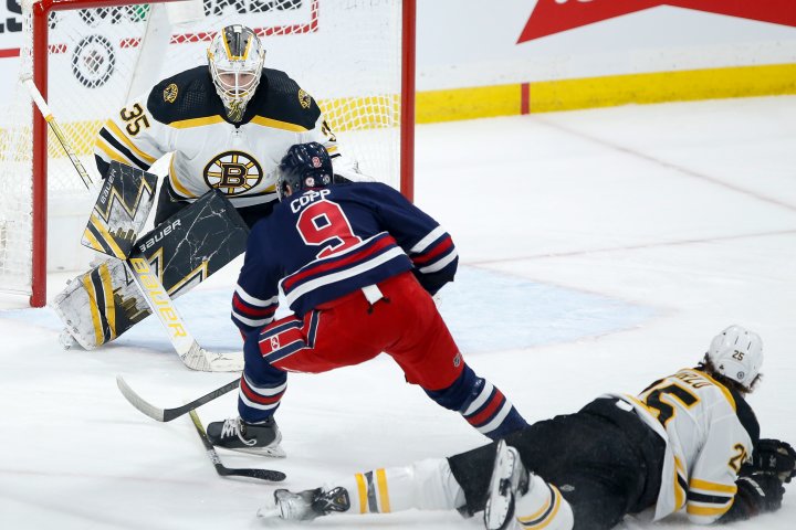 Winnipeg Jets battle back, but fall 4-2 to Bruins in third period dogfight