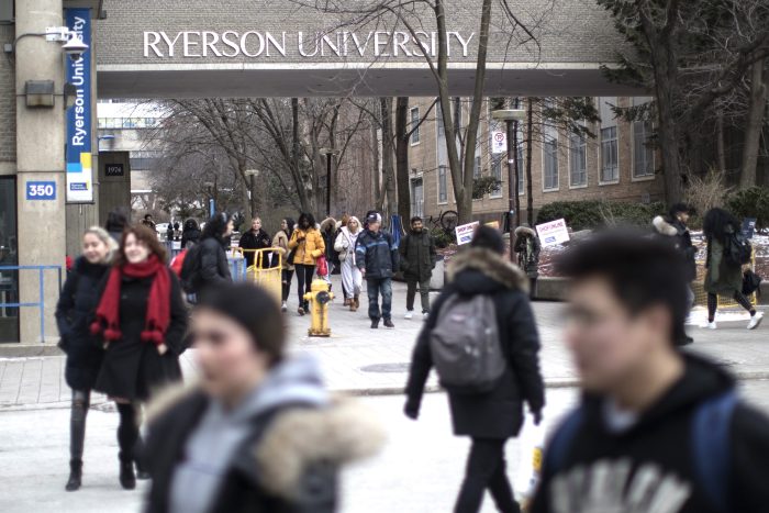 A general view of the Ryerson University campus in Toronto, is seen on Thursday, January 17, 2019. 