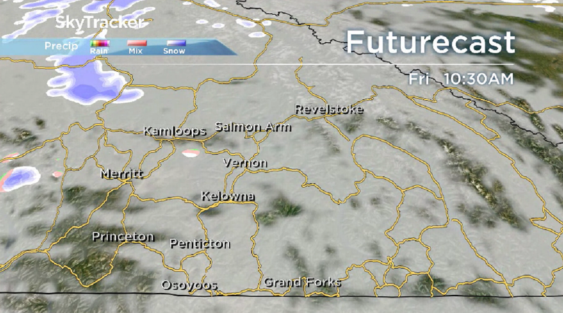 Clouds continue to slide in during the day on Friday.
