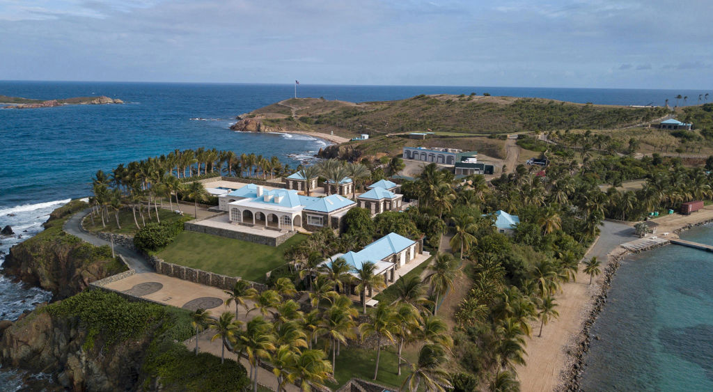 Jeffrey Epstein's former home on the island of Little St. James in the U.S. Virgin Islands.
