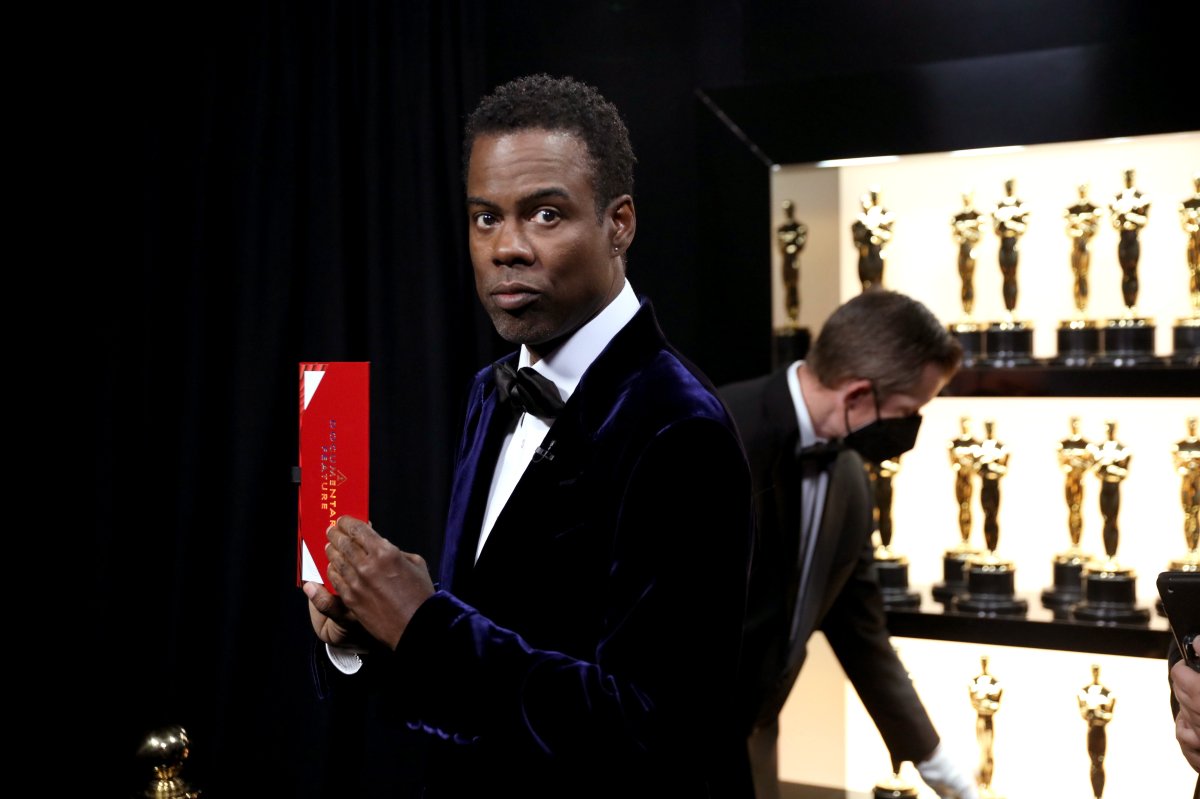 HOLLYWOOD, CALIFORNIA - MARCH 27: In this handout photo provided by A.M.P.A.S.,  Chris Rock is seen backstage during the 94th Annual Academy Awards at Dolby Theatre on March 27, 2022 in Hollywood, California.