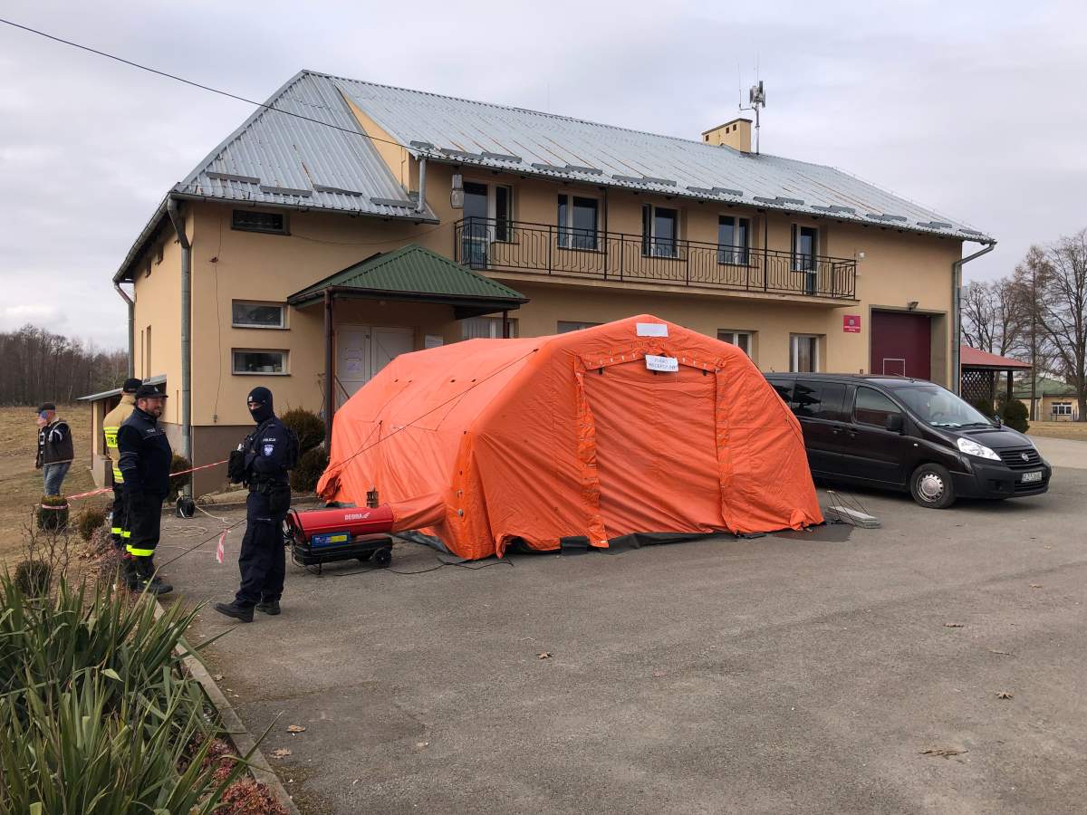 A Polish refugee centre near the Ukraine border.