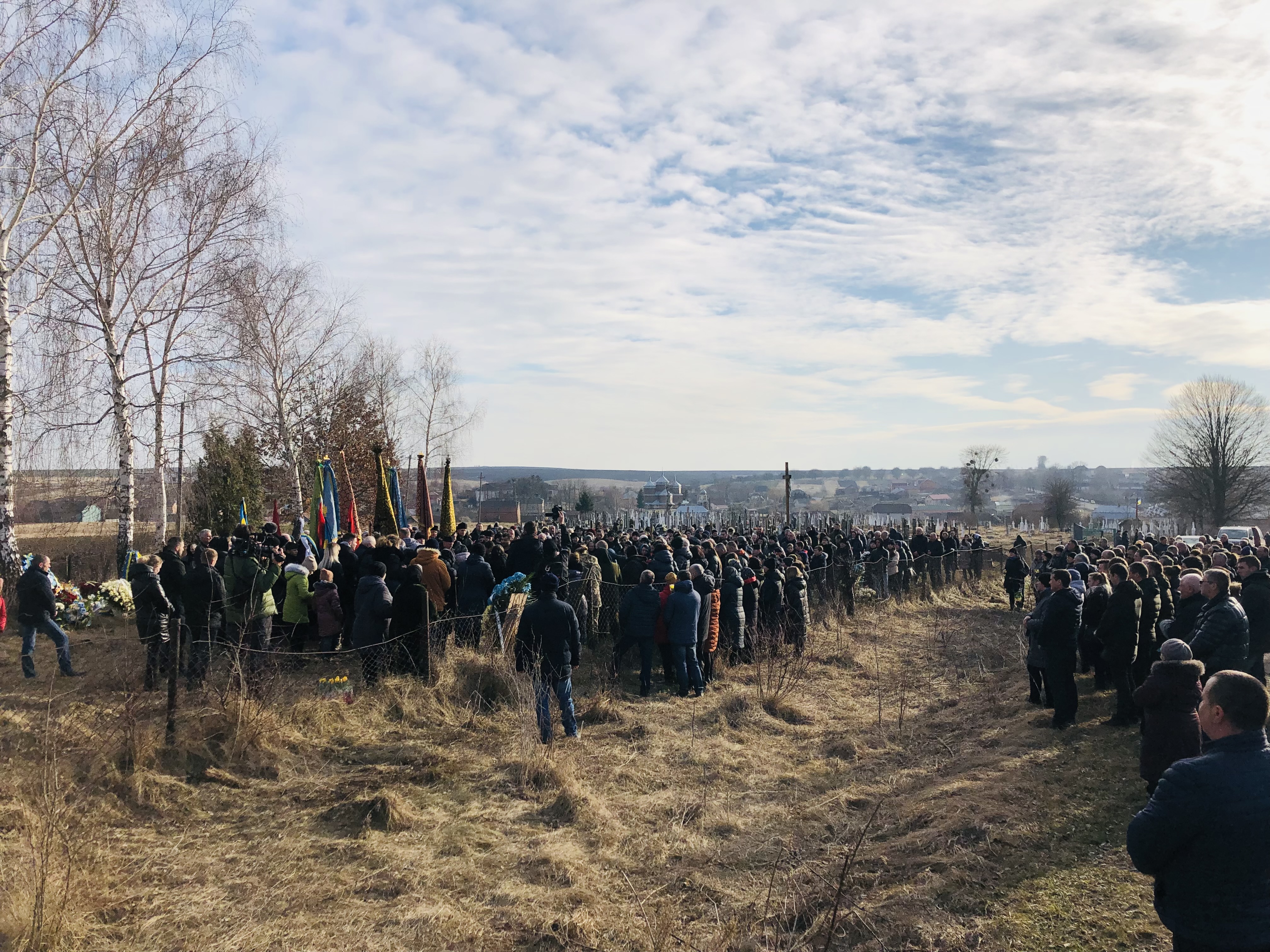 Ukrainian solider is laid to rest in his village cemetery, March 9, 2022.