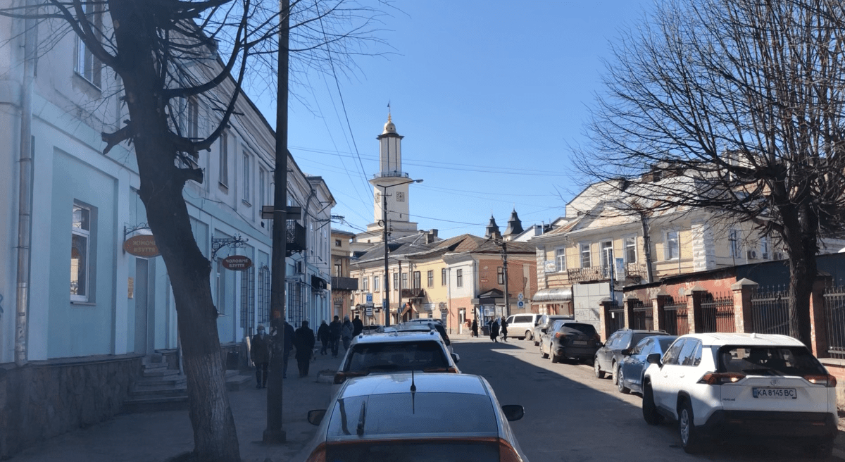 The Ukrainian city of Ivano-Frankivsk during an air raid siren on Friday, March 11, 2022.