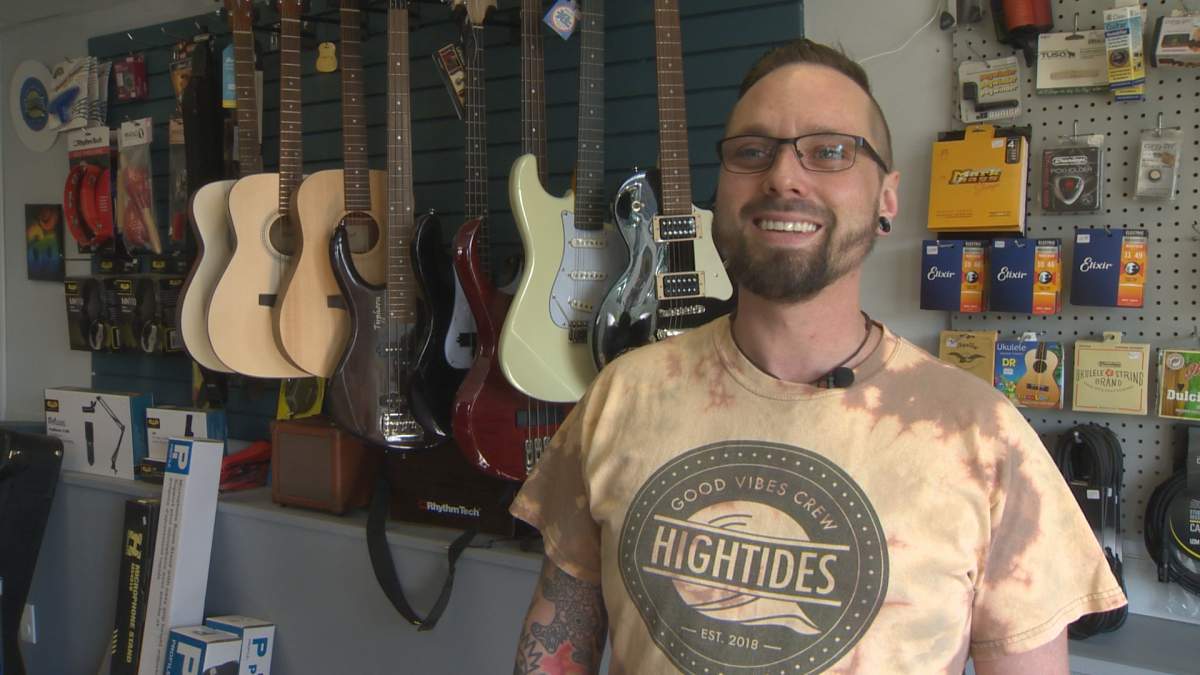 Greg Jackson says stocking his music shop has been a bit challenging given tight restrictions at the Canada-U.S. border.