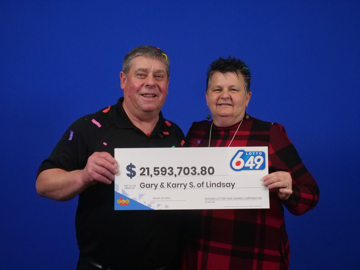 Gary and Karry Stata of Lindsay claimed $21M in the Feb. 26 Lotto 649 draw.