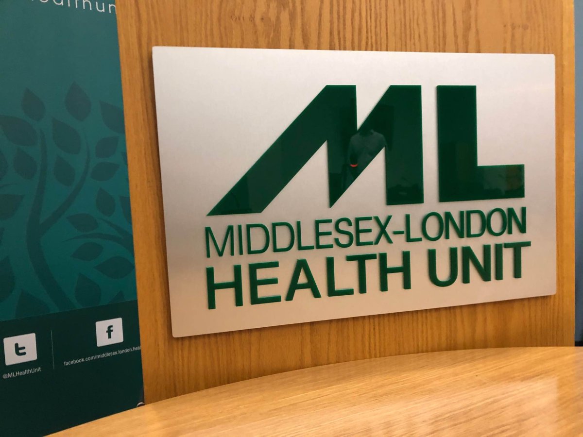 File photo of Middlesex-London Health Unit office sign.