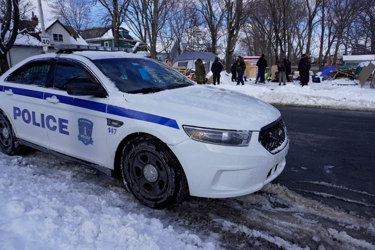 A Halifax Regional Police vehicle is seen at People’s Park on March 4, 2022.