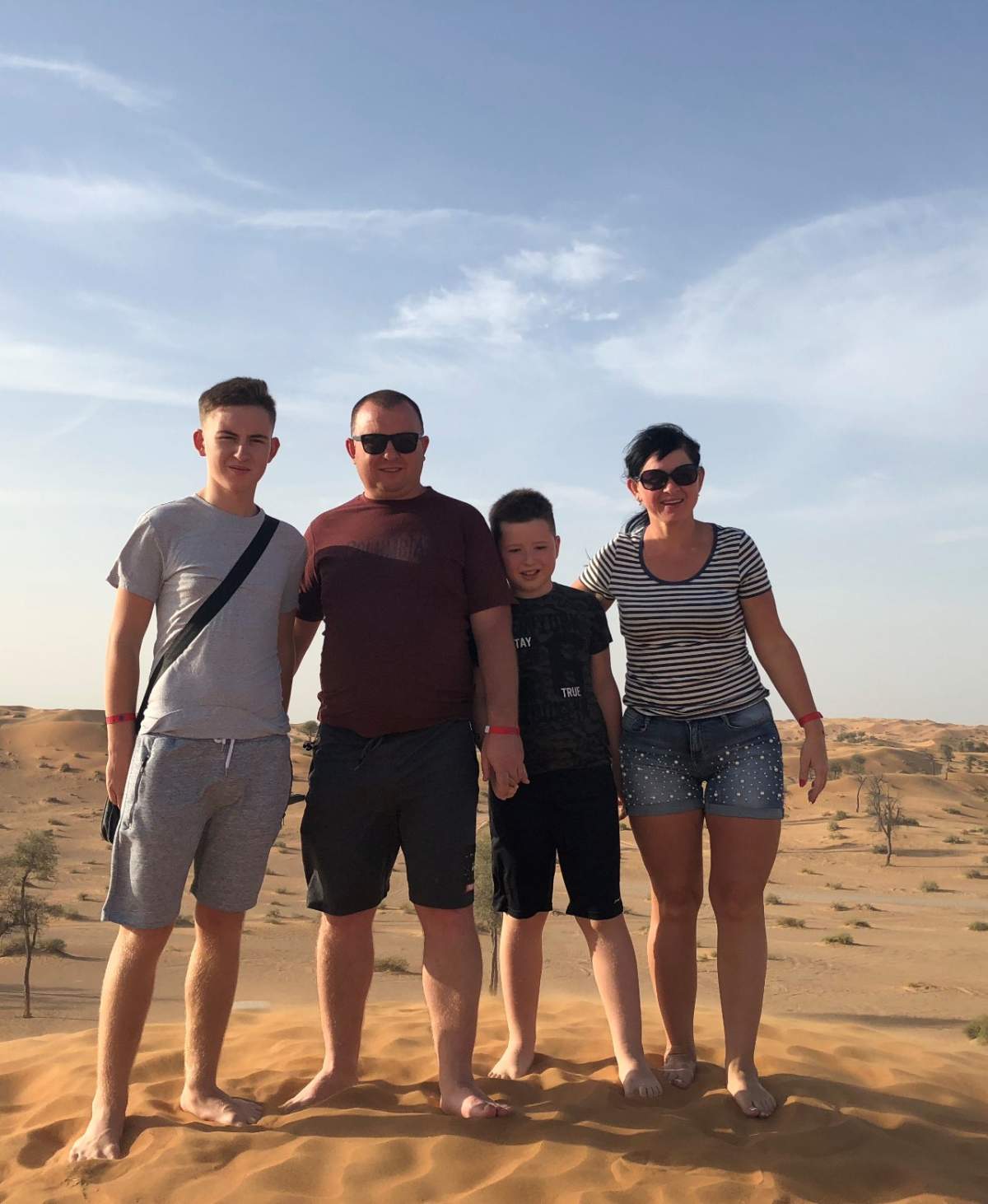 Pavlo Byk with his father, mother and little brother.