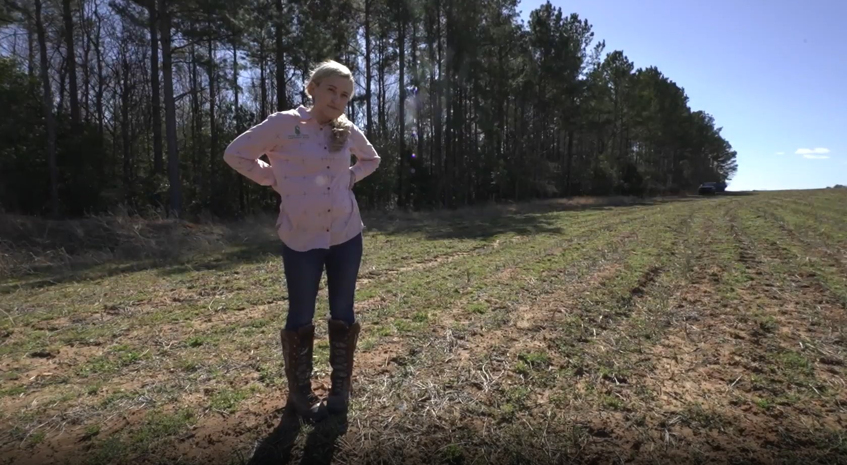 Wild pigs have eaten and destroyed acres of farmland at Rachael Sharp's seed farm.