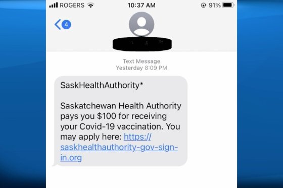 SHA text scam