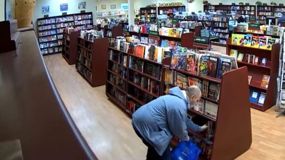 A screengrab from a video posted by Bookingham Palace in Salmon Arm. A store manager says around 40 graphic novels, which are like comic books, have been stolen during the last few months.
