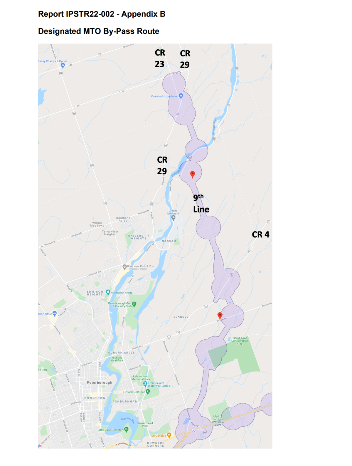 The designated bypass route.