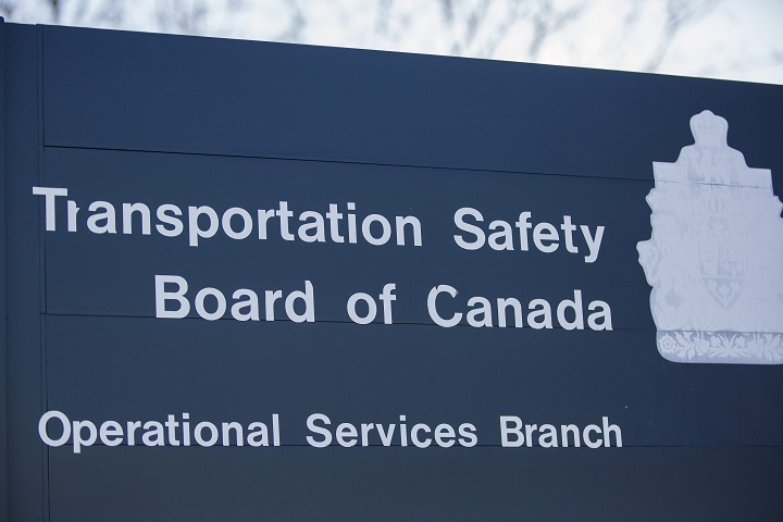 A Transportation Safety Board of Canada sign is seen at Ottawa International Airport on Sund. March 11, 2018.