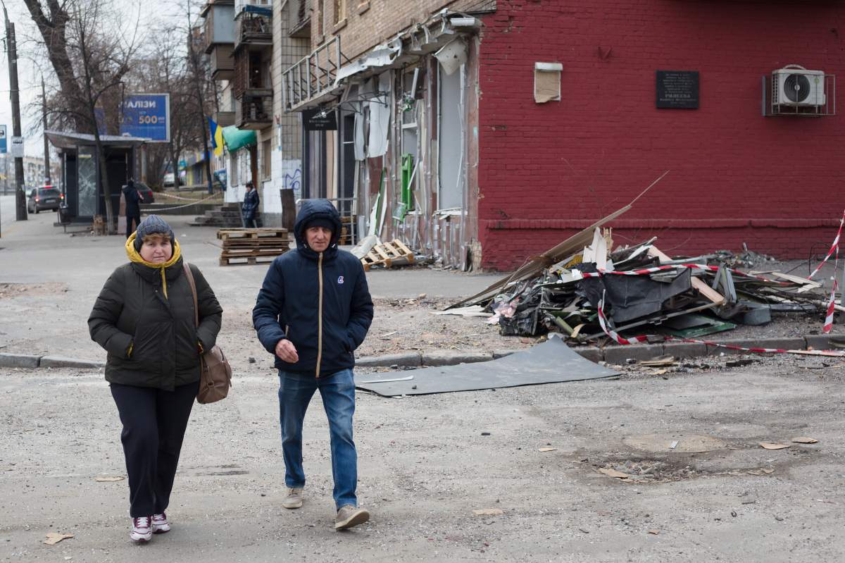 Debris From Recent Russian Strikes In Kyiv