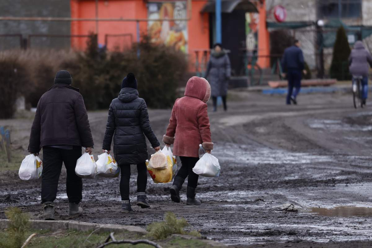 Tryohizbenka village of Luhansk region in eastern Ukraine