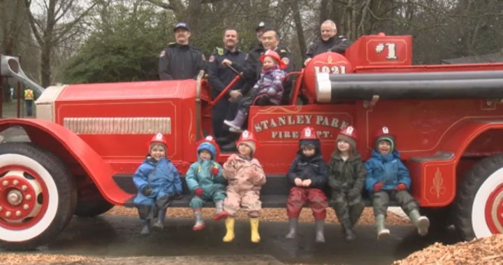 Iconic fire truck returned to Stanley Park playground with fresh upgrades