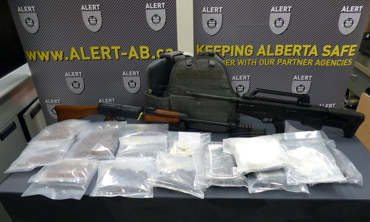 More than $1 million worth of drugs, cash and weapons were seized in a southwest Edmonton drug bust on Feb. 23, 2022.