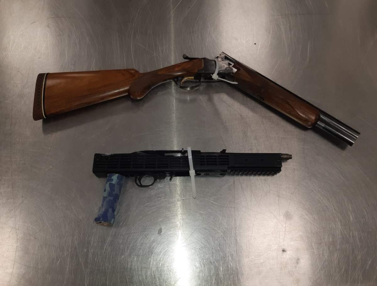 Items seized after four people were charged in connection with the armed carjackings of three Amazon delivery vehicles in Calgary in December 2021 and January 2022.