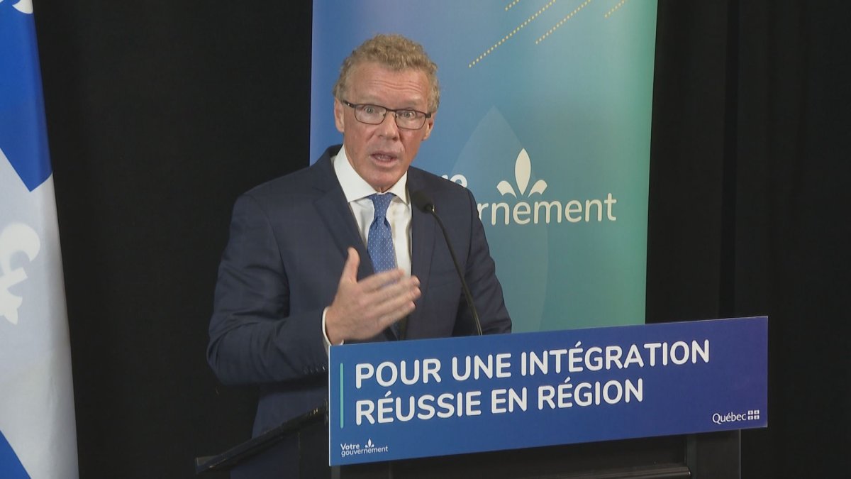 Quebec's immigration minister, Jean Boulet, speaks at a press conference in Montreal. Monday March 3rd, 2022.