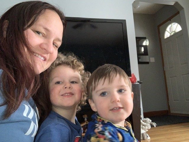 Chantel Sebastian with her children.