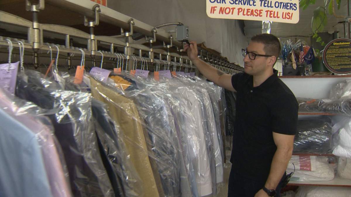 Delta Cleaners co-owner Donovan Bisharat says they’re seeing more office wear come in for dry cleaning, but it has yet to reach pre-pandemic levels.