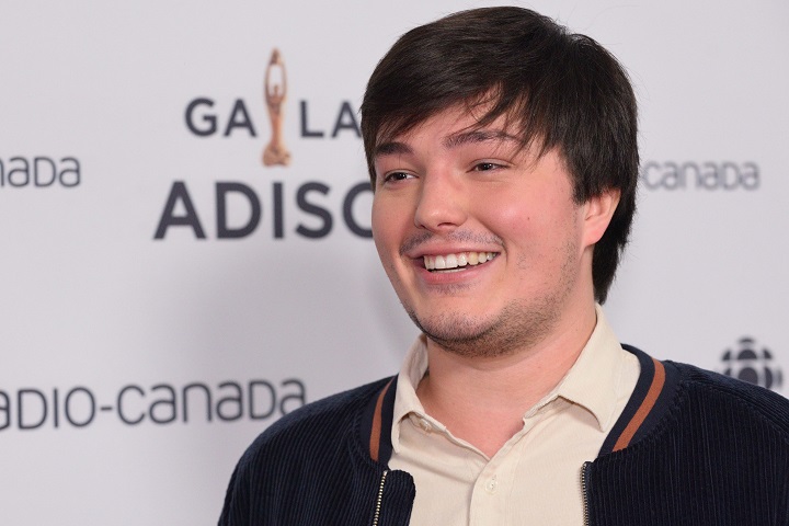 Emile Bilodeau at the 40th ADISQ awards ceremony in Montreal on October 28, 2018. 