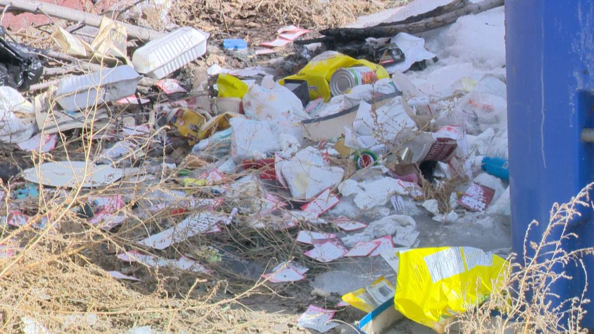 Garbage litters the streets in the Heritage Neighbourhood.