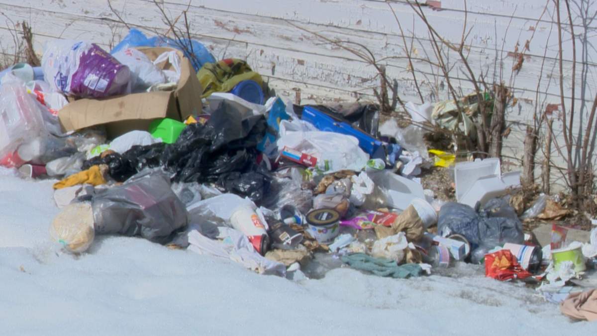 Trash can be found up and down the alleys of the Heritage Neighbourhood.