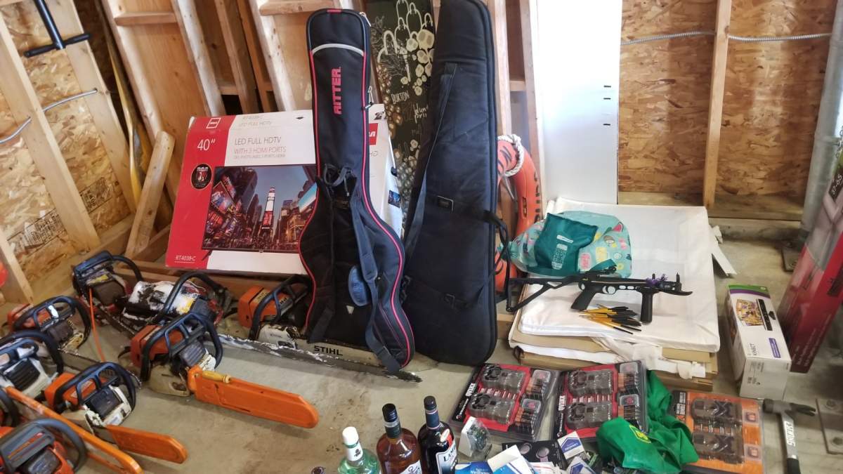 A number of stolen goods were found at the residence in Blockhouse.