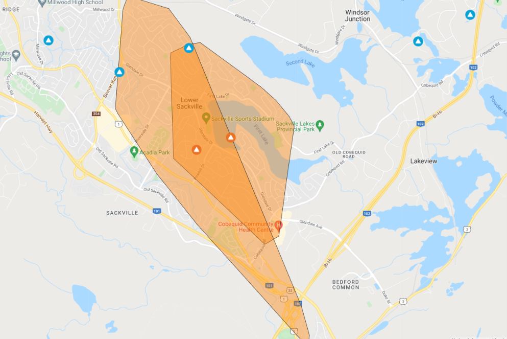 As of 10:15 a.m., there were more than 5,000 Nova Scotia Power customers without power in the Lower Sackville area.