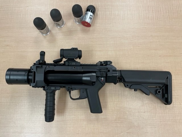 Grande Prairie RCMP say a patrol jacket, toque, handcuffs, hard body armour, and a 40-millimetre extended range impact weapon were stolen from an unsecured RCMP vehicle on Wednesday, March 16, 2022.