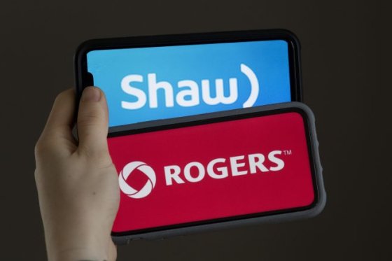 Rogers Shaw logos displayed on screen