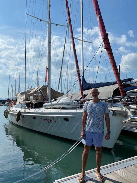 Casper Venter and the ill-fated sailboat he and two crewmates were delivering from Langkawi, Malaysia, to Grenada in the Caribbean.
