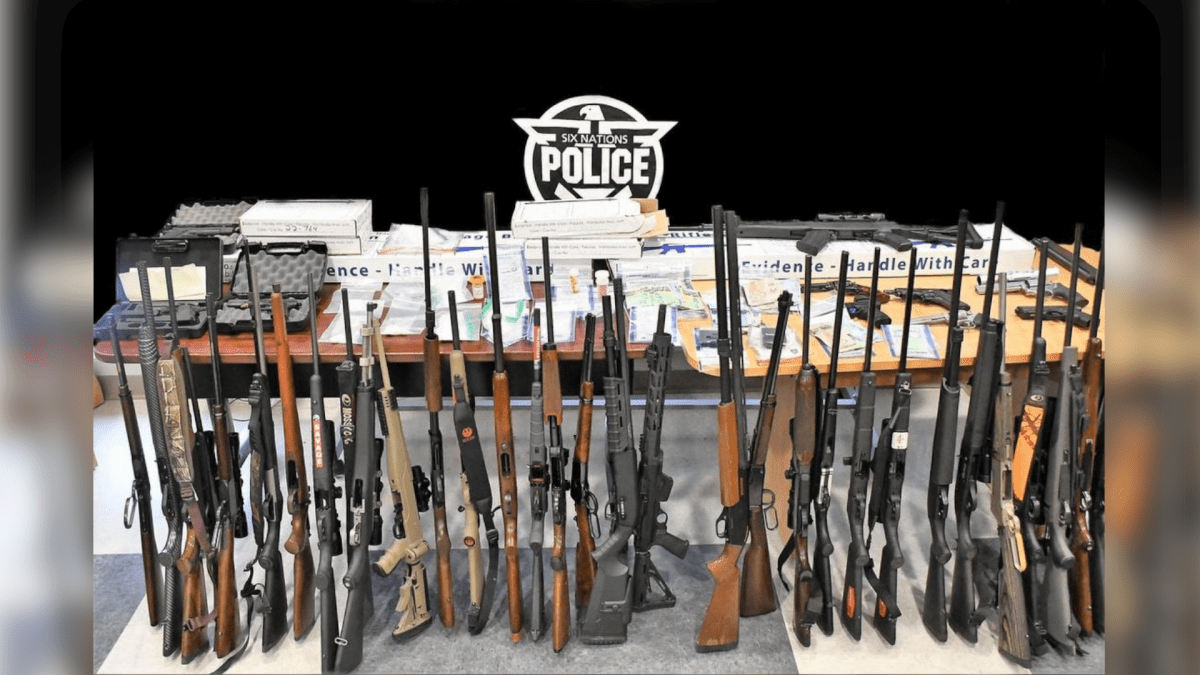 Seven people are facing charges in connection with a six-month investigation in three Ontario locales that saw 57 guns and close to $30,000 in illicit drugs seized.