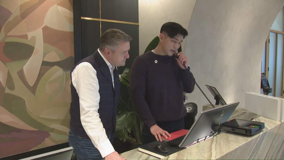 Hotel staff answer the phone