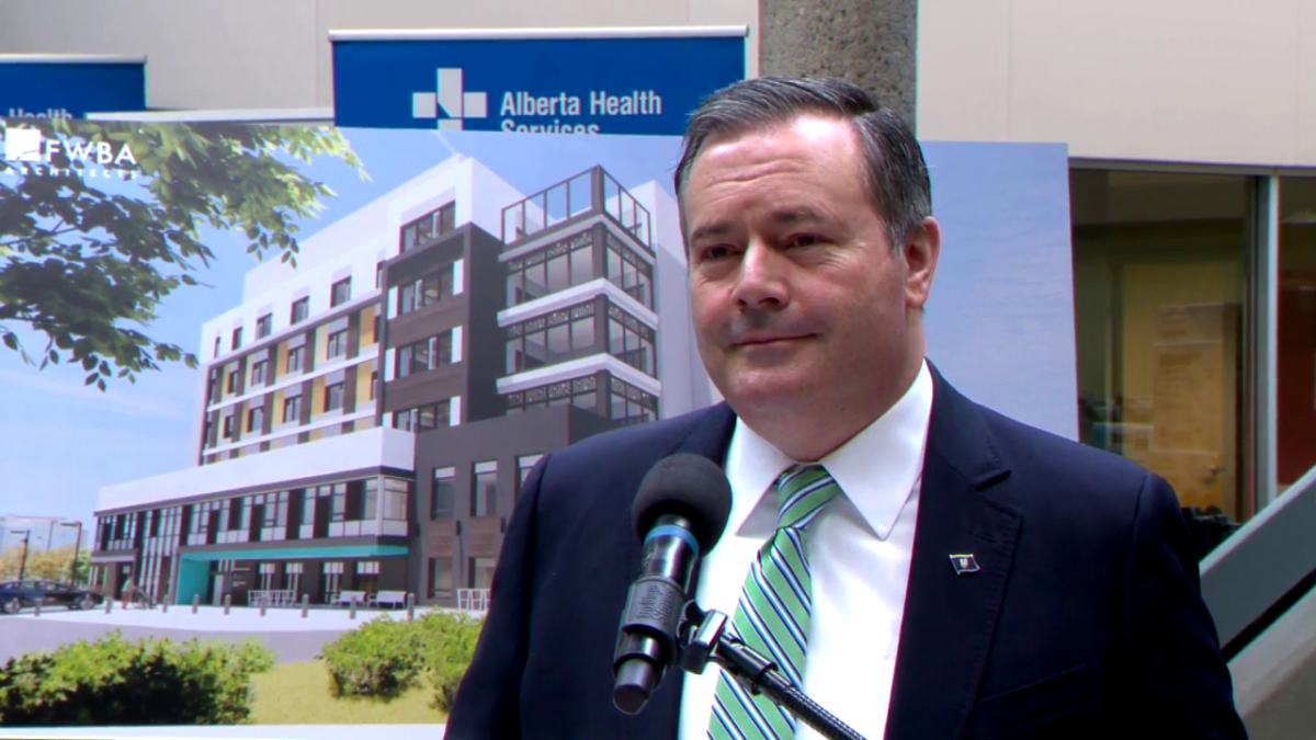 Alberta Premier Jason Kenney speaks at a press conference in Calgary on March 3, 2022.