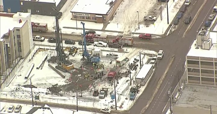 Worker taken to hospital after falling in hole at Edmonton job site