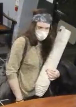 Calgary police released a photo Wednesday, March 23, 2022 of a person they believe may have information about recent thefts at yoga studios.