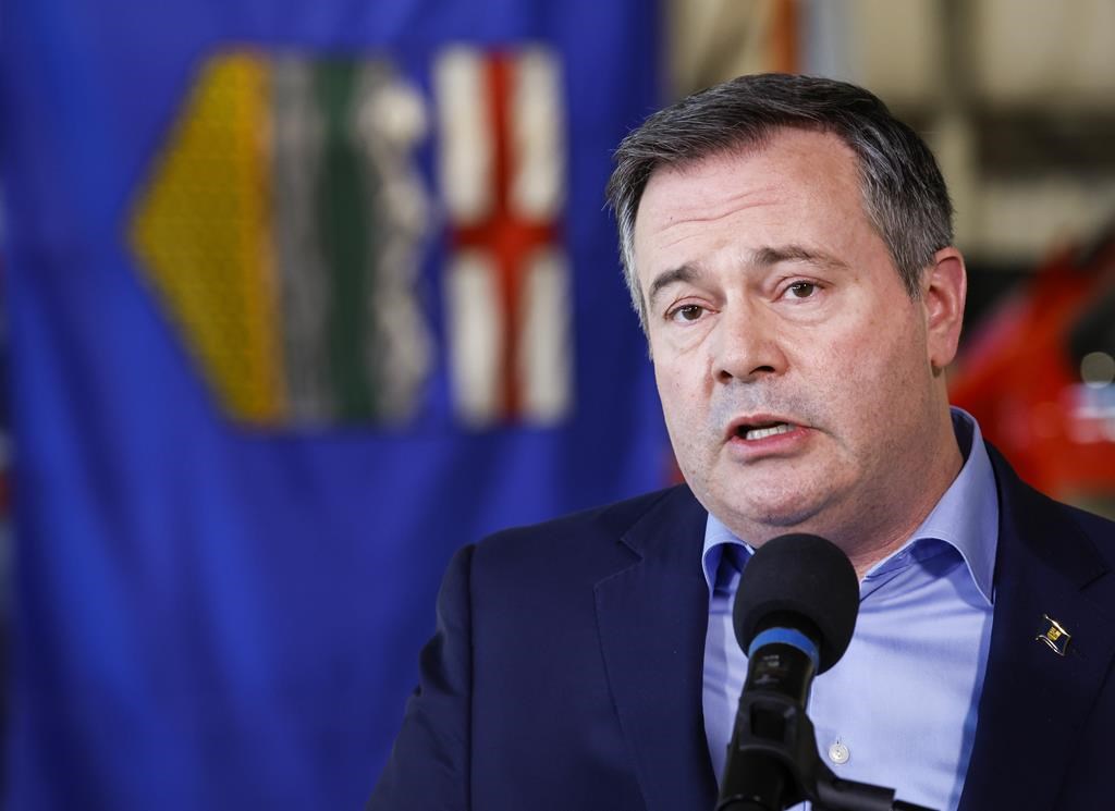 Alberta Premier Jason Kenney provides details on air ambulance funding, in Calgary, Alta., Friday, March 25.