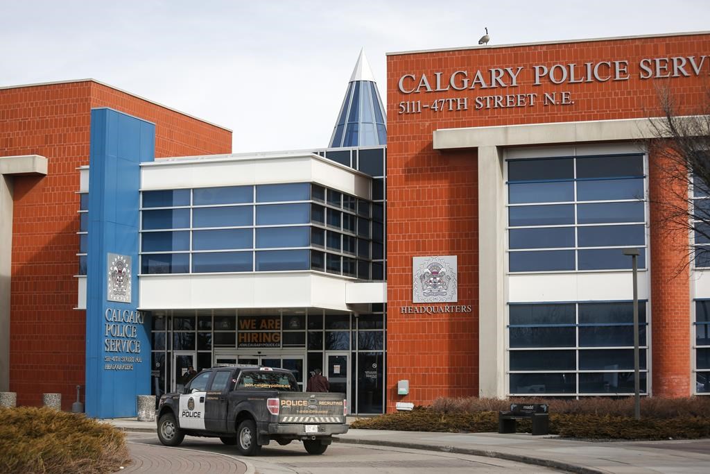 The Calgary Police Service headquarters in Calgary, Alta., Thursday, April 9, 2020.
