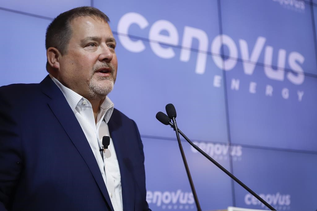Cenovus CEO Alex Pourbaix announces a multi-year initiative focused on Indigenous communities near the company's oil sands operations in northern Alberta, at a news conference in Calgary, Alta., Thursday, Jan. 30, 2020.