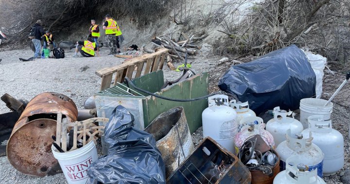 Major cleanup of remote homeless camp in Penticton, B.C. ongoing