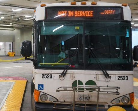 Peterborough police say a passenger on a GO Transit bus was found with a firearm.