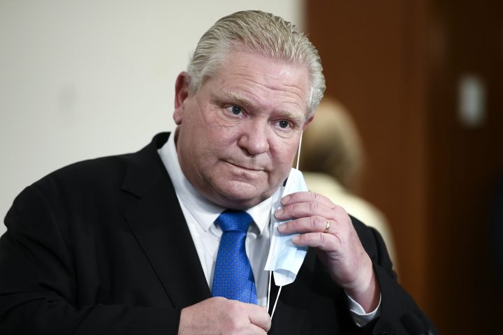 Premier of Ontario Doug Ford speaks during an announcement at the Ottawa Hospital Civic Campus in Ottawa. 