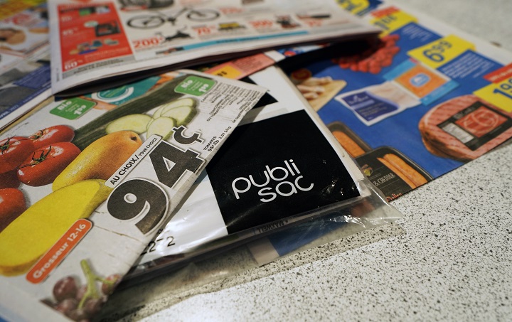 The owner of Quebec's main flyer distributor says it is ending a 45-year-old service, forcing more than 50 beleaguered local newspapers to rethink their strategy as well. Publisac flyers are seen on Tuesday, April 12, 2022.