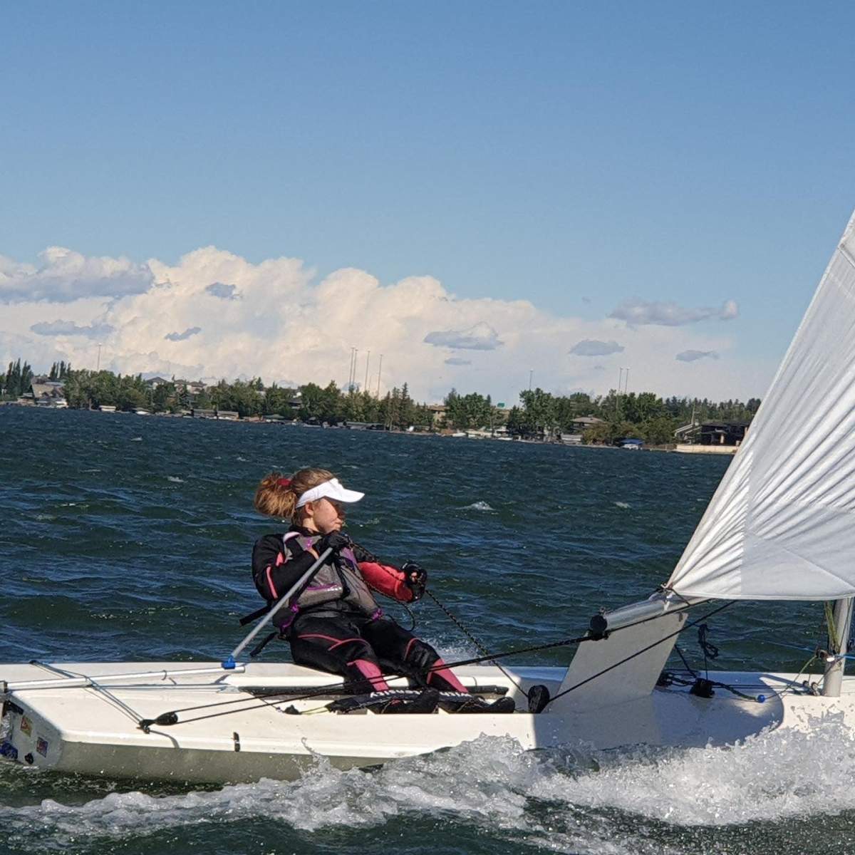 Charlise Bruchet in a photo sailing, before catching COVID-19 in spring 2021.