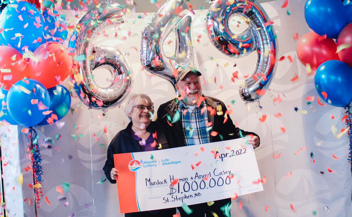 Murdock Harmon and Angel Casey of St. Stephen, N.B. won $1 million in Lotto 6/49.